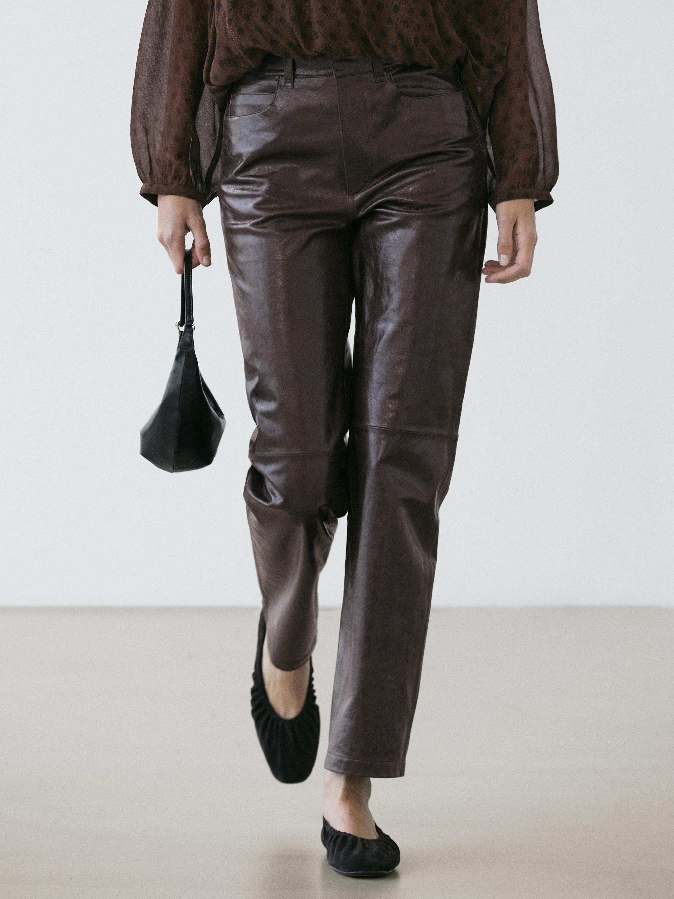 Pantalon en cuir nappa